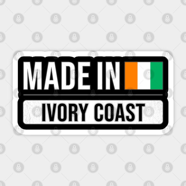 Made In Ivory Coast - Gift for Ivorian With Roots From Ivory Coast Sticker by Country Flags